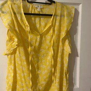Cute like new bright yellow print top sz M